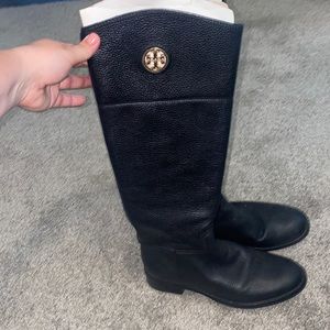 Tory Burch Black Leather Riding Boots - SIZE 7.